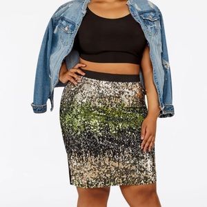 MULTI COLOR SEQUIN FRONT SKIRT
